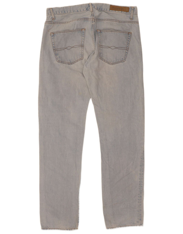 Zara Mens Straight Jeans EU 44 Grande W34 L34 Azul Algodão