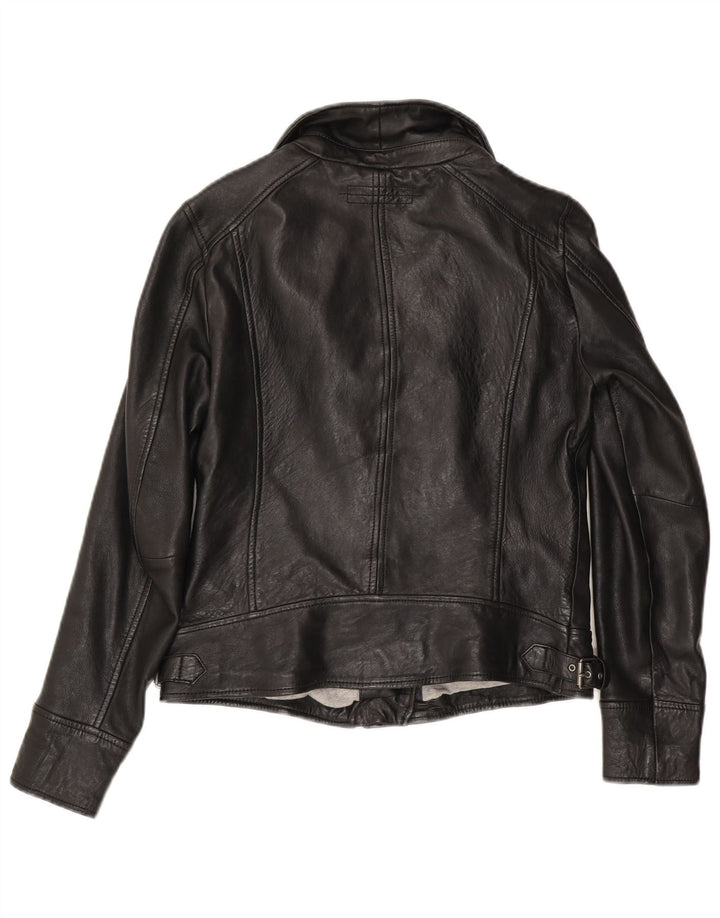 Jaqueta feminina de couro para motociclista Oakwood Reino Unido 14 grande couro preto