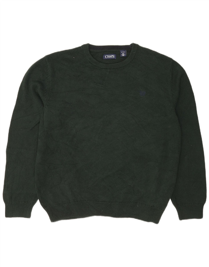 Suéter masculino Chaps com gola redonda XL algodão verde