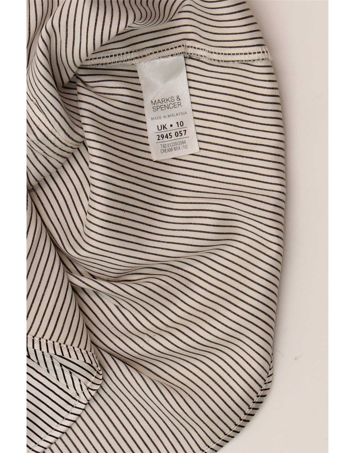 Blusa feminina Marks & Spencer Reino Unido 10 risca de giz pequena bege
