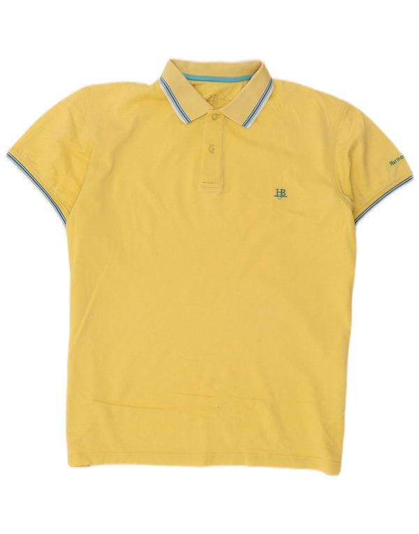 Camisa polo masculina Harmont & Blaine XL algodão listrado amarelo