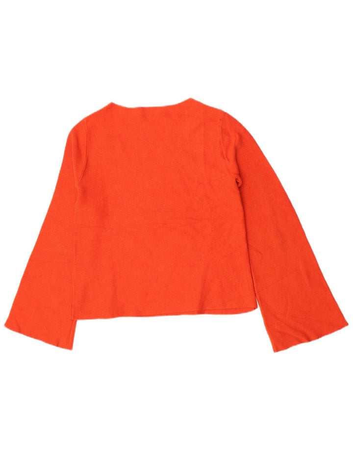 Top feminino Oasis manga comprida UK 6 XS laranja viscose
