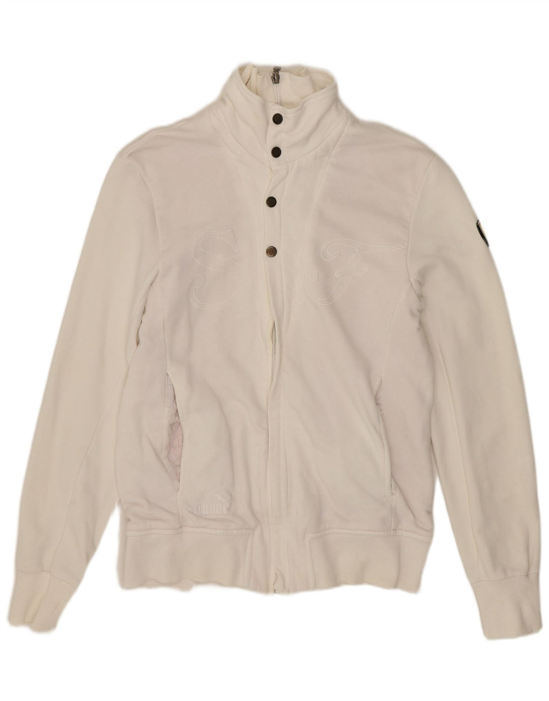 Puma Mens Tracksuit Top Jacket Pequeno Algodão Branco