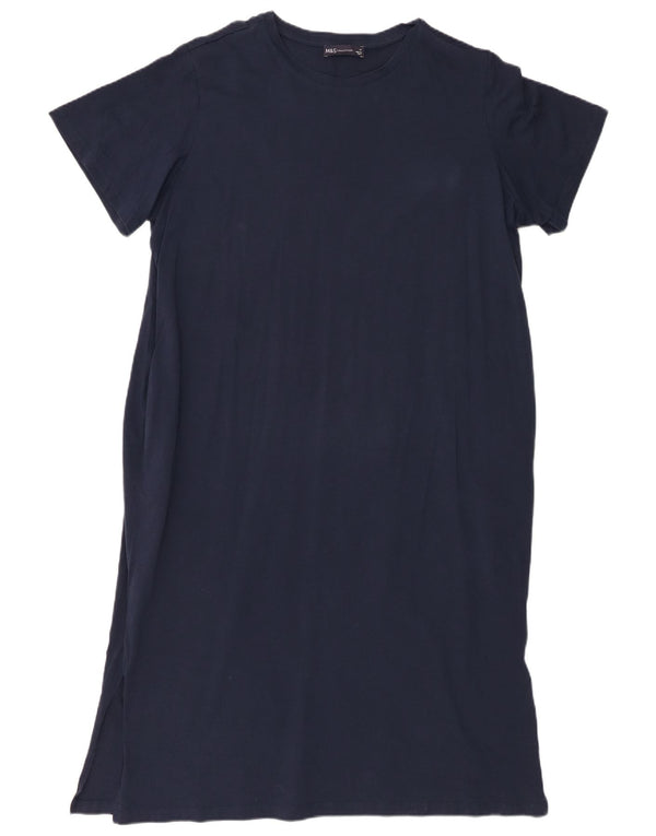 Vestido camiseta feminino Marks & Spencer Reino Unido 18 XL azul marinho algodão