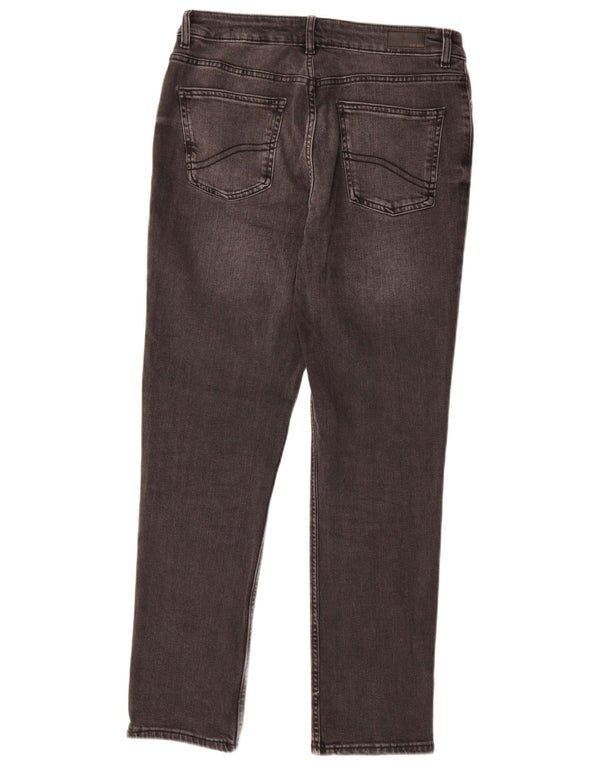 Calça jeans feminina Fat Face Chesham Girlfriend Tapered Reino Unido 12 Médio W32 L30 Preto