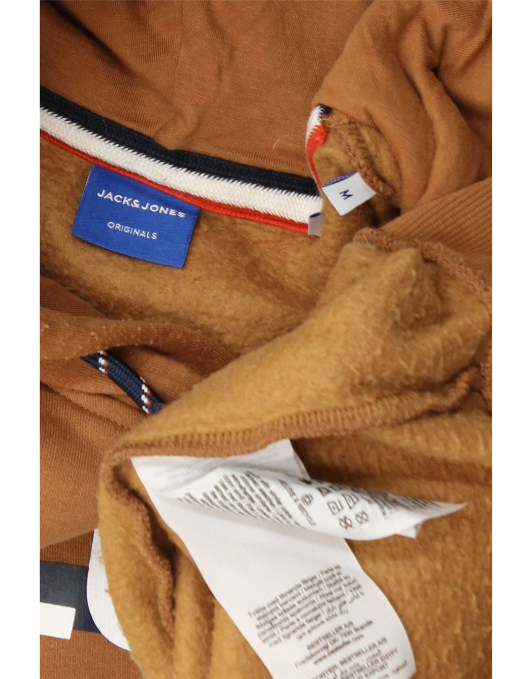 JACK & JONES Mens Graphic Hoodie Jumper Medium Brown Polyester Vintage Jack & Jones and Second-Hand Jack & Jones from Messina Hembry 