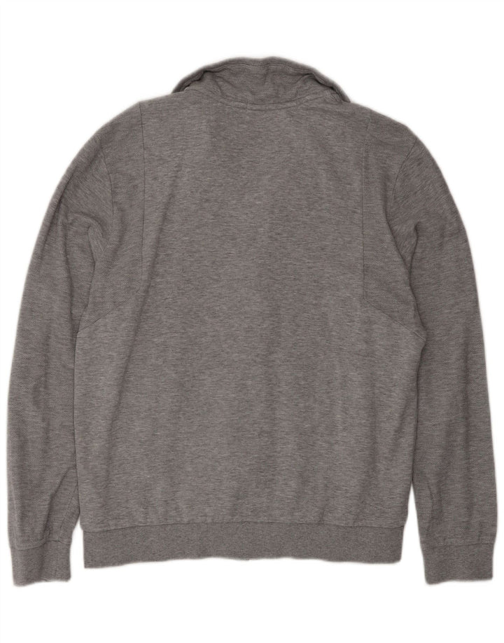 Hugo Boss Mens Treino Top Jaqueta Algodão Cinza Médio