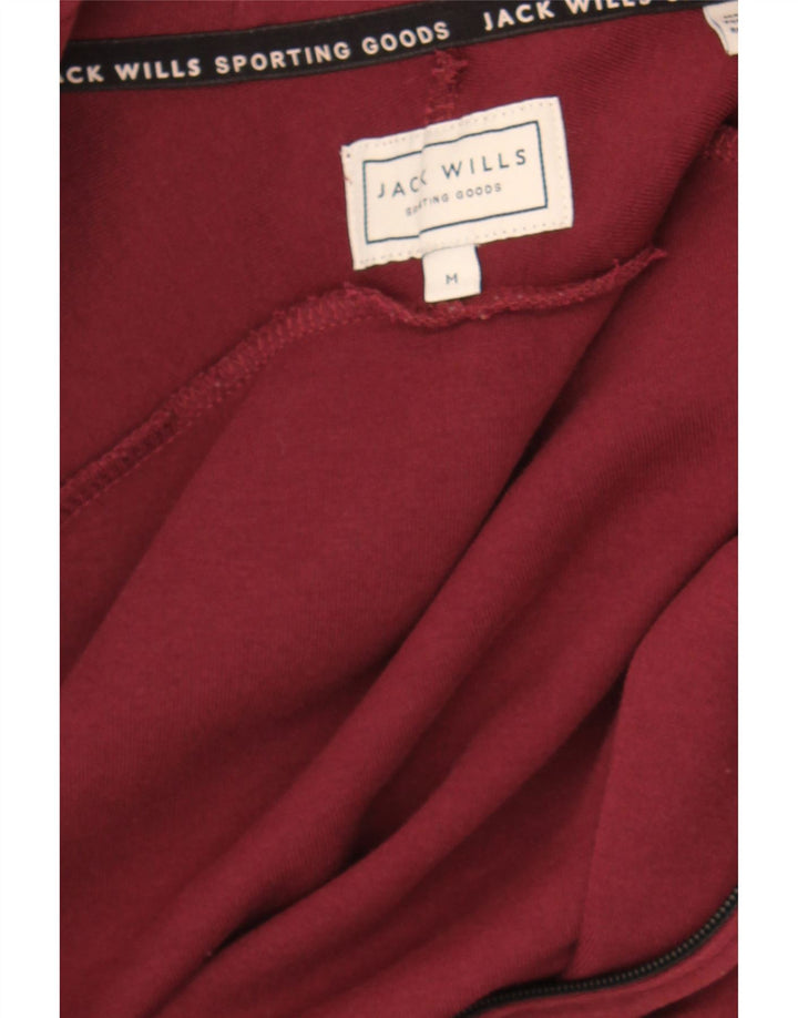 JACK WILLS Suéter masculino com capuz e zíper gráfico médio Borgonha
