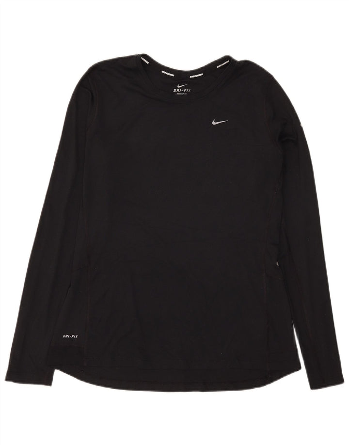 Top Nike Dri Fit Feminino Manga Longa UK 16 Grande Poliéster Preto