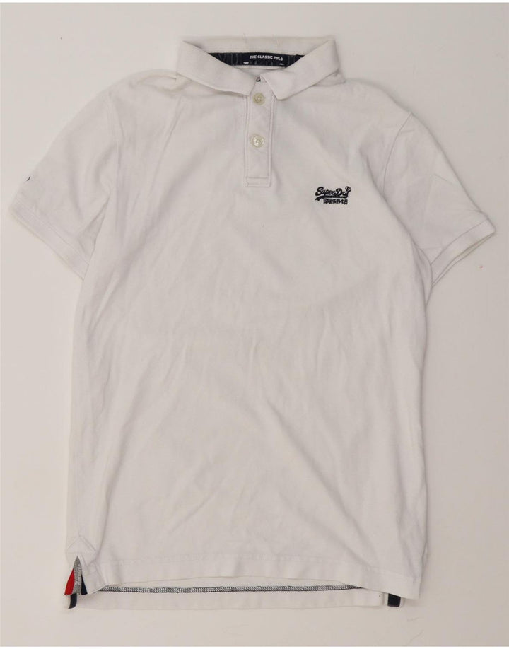 Camisa polo masculina Superdry médio algodão branco
