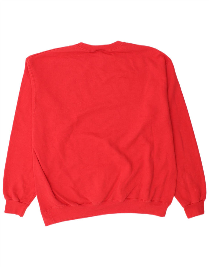 CHAMPION Masculino moletom gráfico Jumper XL algodão vermelho