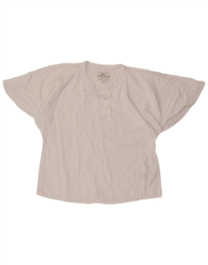 Blusa feminina Marks & Spencer UK 12 linho branco médio