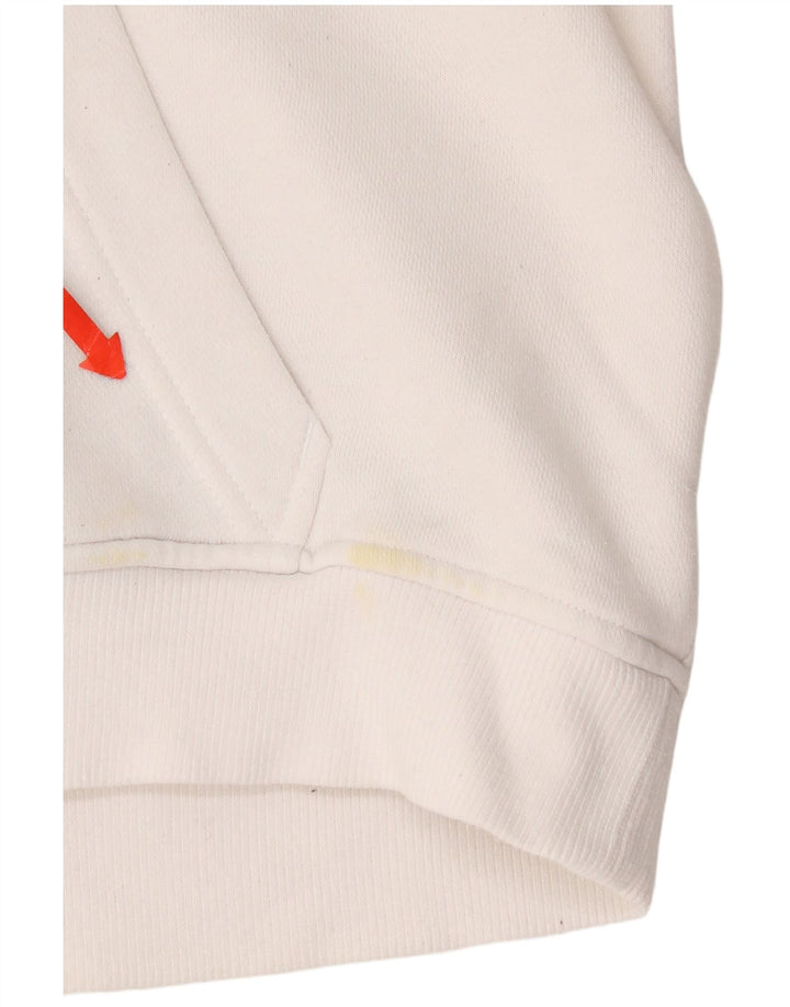 Adidas masculino gráfico moletom com capuz médio algodão branco