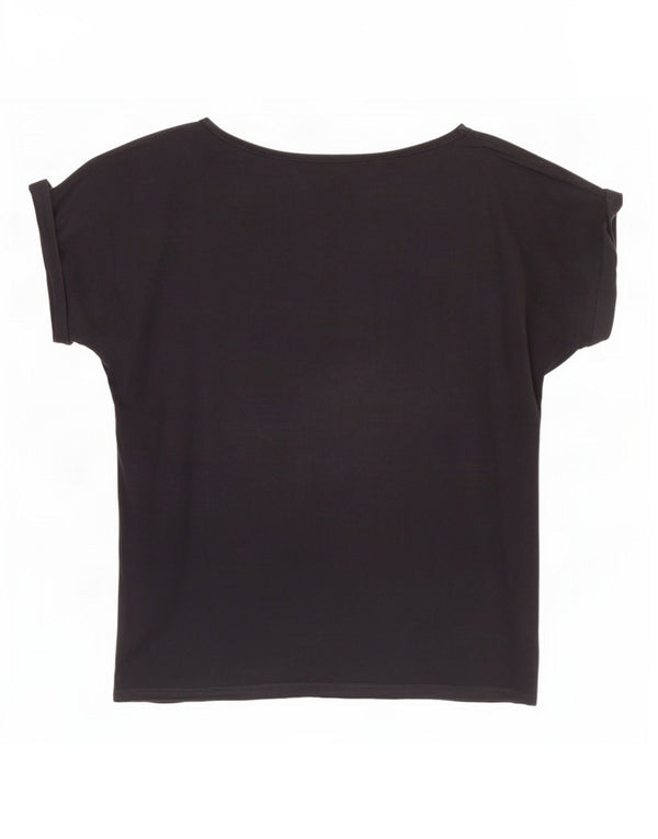 Camiseta feminina Trussardi Jeans com estampa gráfica UK 16 grande preta