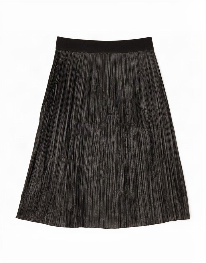 Saia plissada feminina Zara médio W28 poliéster preto