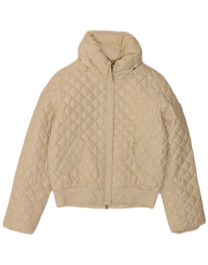 Jaqueta feminina acolchoada acolchoada Conte of Florence IT 46 grande poliéster branco