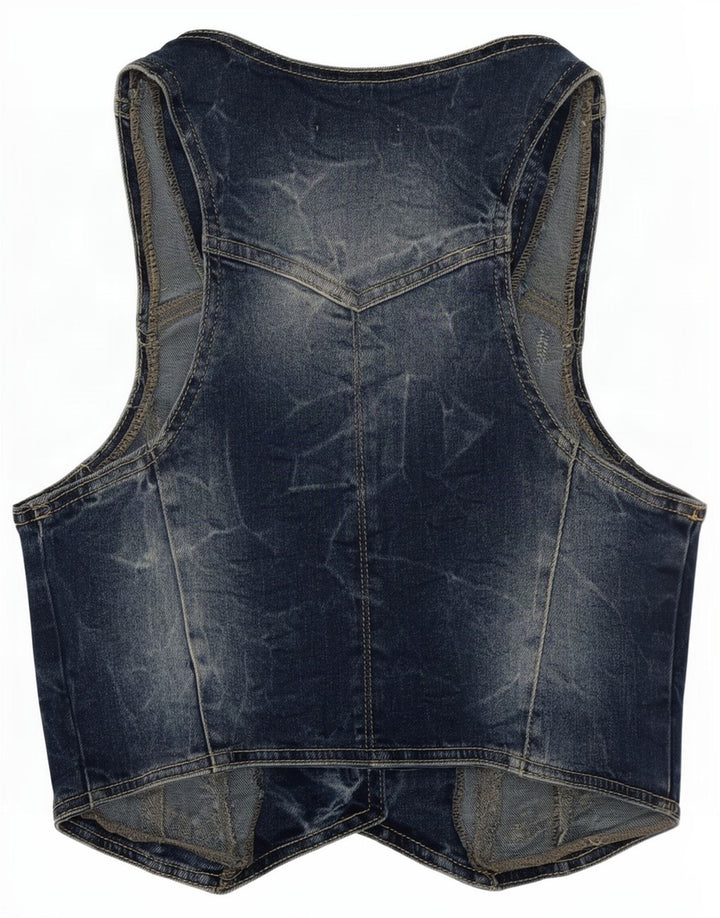 Colete jeans feminino Pimkie Reino Unido 8 pequeno azul