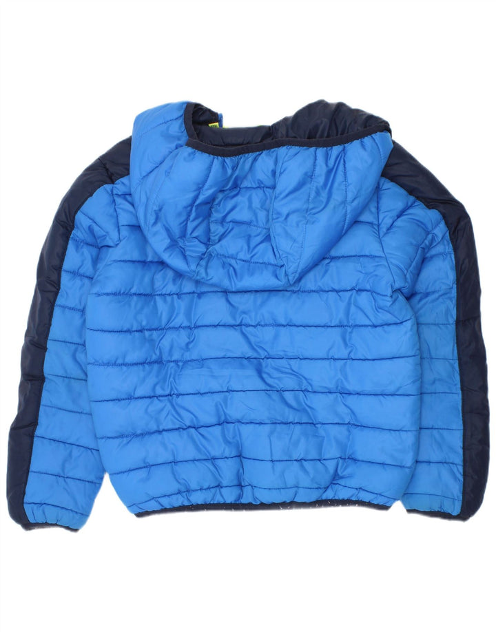Jaqueta acolchoada com capuz para meninos Diadora 5-6 anos pequeno azul colorblock
