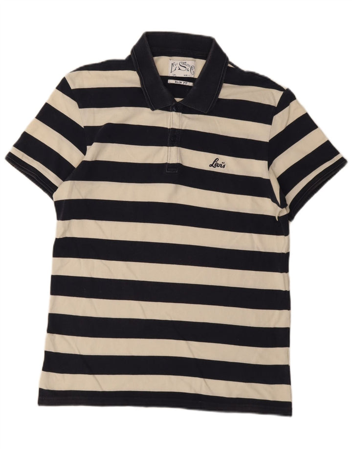 Camisa polo masculina Levi's Slim Fit grande listrada azul marinho