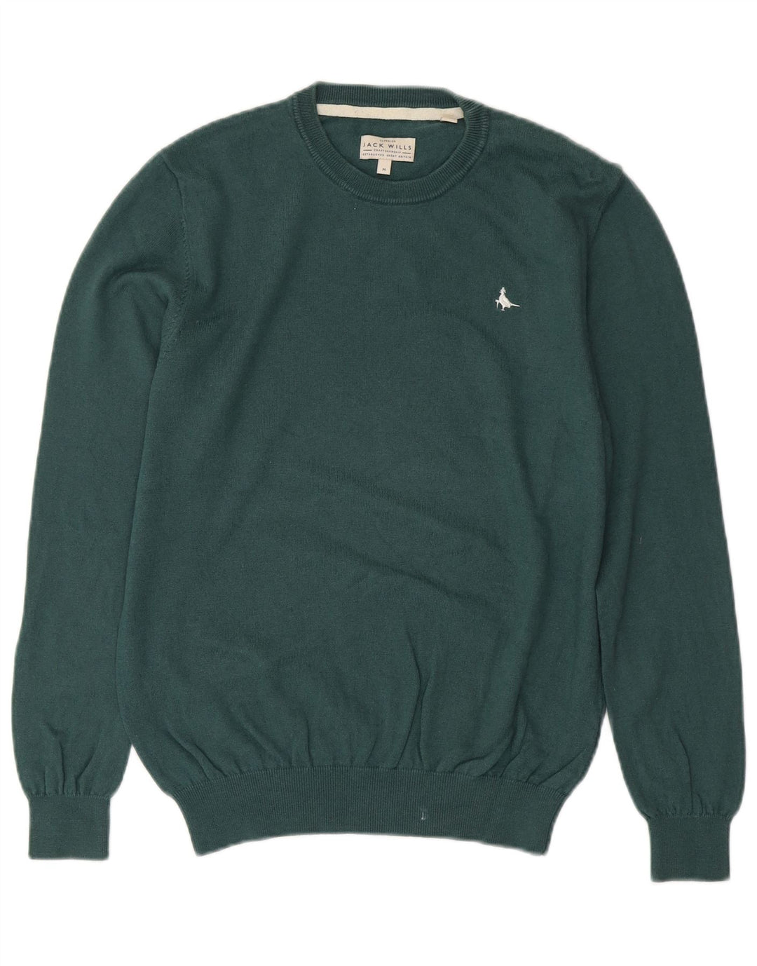 Suéter masculino JACK WILLS com gola redonda e algodão verde médio