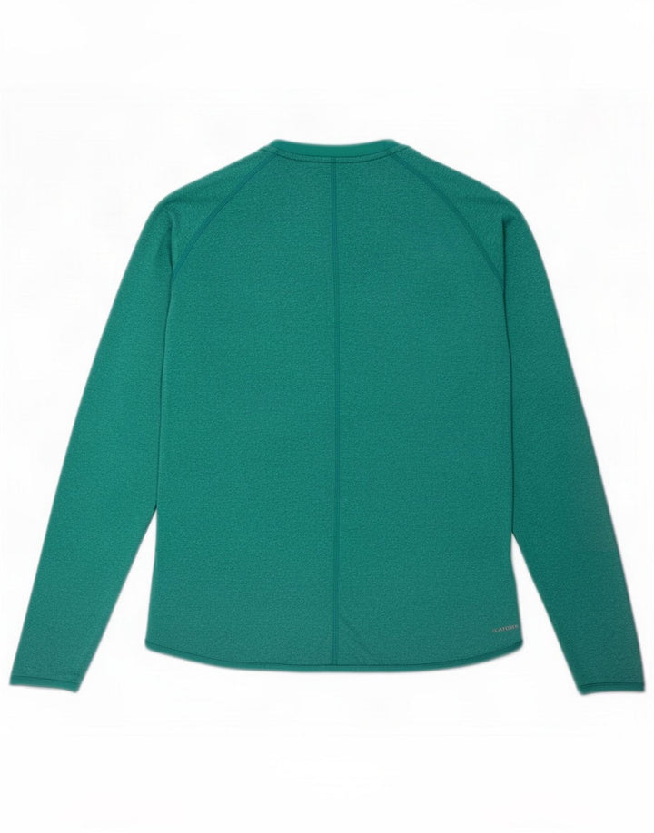 Reebok Womens Top Manga Longa Reino Unido 14 Poliéster Verde Grande