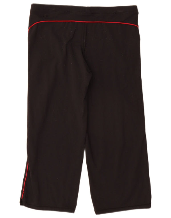 Calça de treino feminina NIKE UK 10/12 pequena preta de nylon