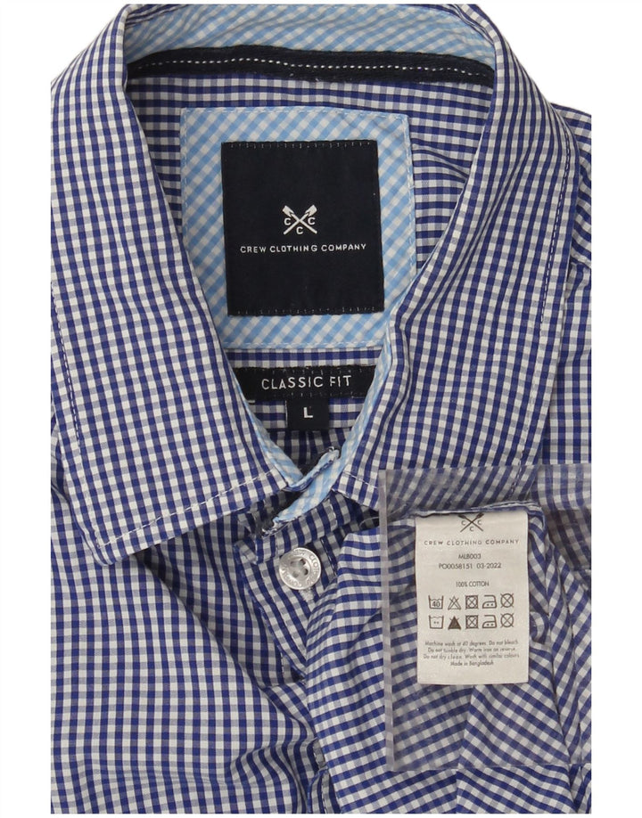 J. CREW Camisa masculina clássica de ajuste grande algodão guingão azul