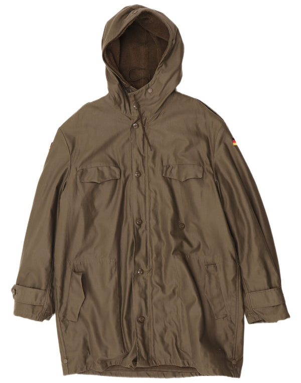 Jaqueta Parka Militar Vintage Masculina com Capuz Reino Unido 42 XL Cáqui