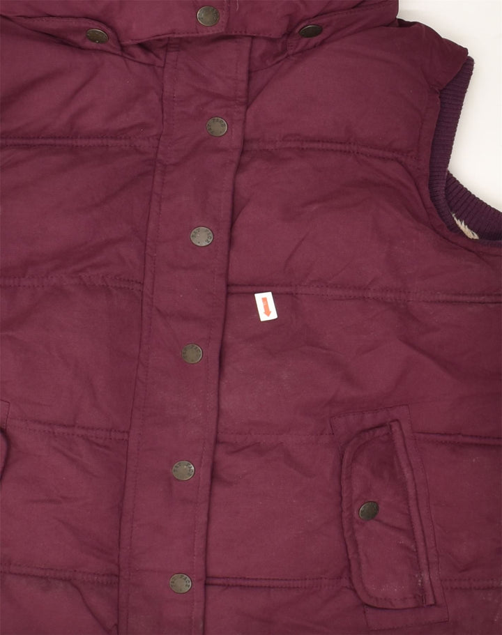 FAT FACE Girls Hooded Padded Gilet 10-11 Years Burgundy Polyester | Vintage Fat Face | Thrift | Second-Hand Fat Face | Used Clothing | Messina Hembry 