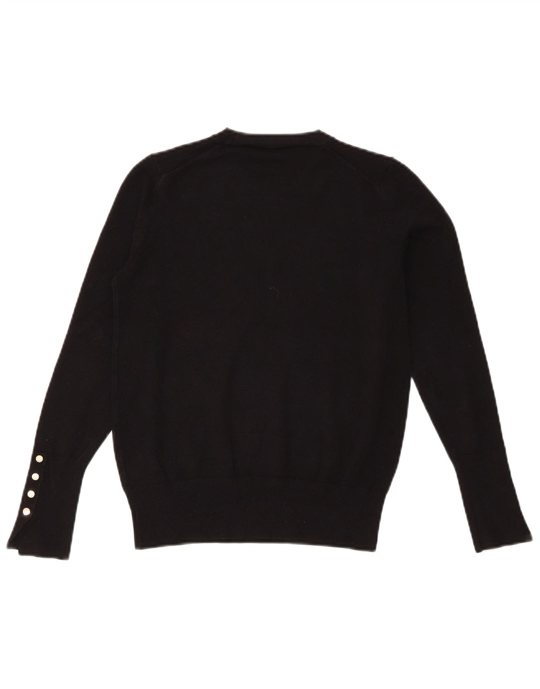 Zara Suéter feminino com gola redonda, Reino Unido 12 Médio Preto