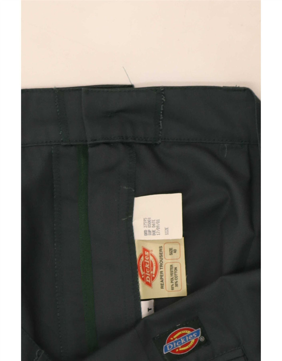 Calças Chino retas masculinas Dickies W40 L30 poliéster verde