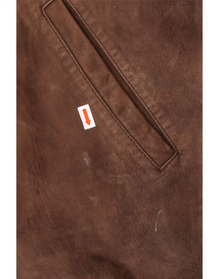 Jaqueta de couro masculina vintage UK 42 XL couro marrom