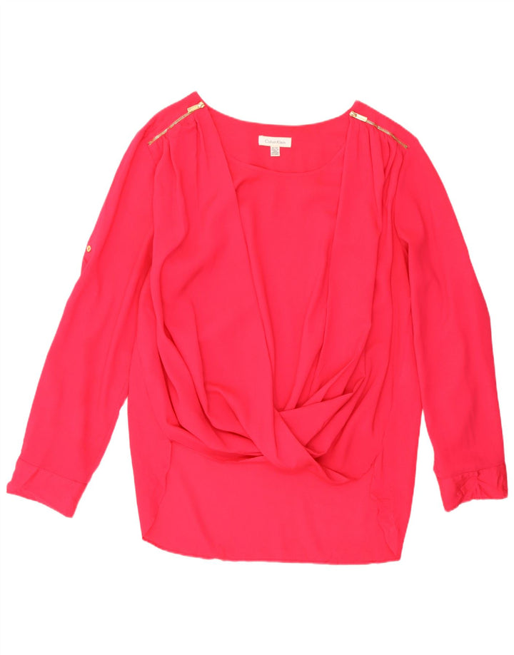 Blusa feminina de manga comprida Calvin Klein 18 XL rosa poliéster