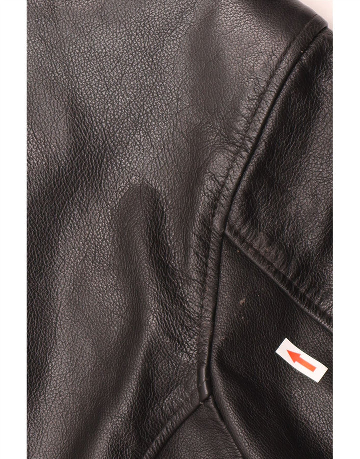 Jaqueta de couro masculina Oakland UK 38 couro preto médio