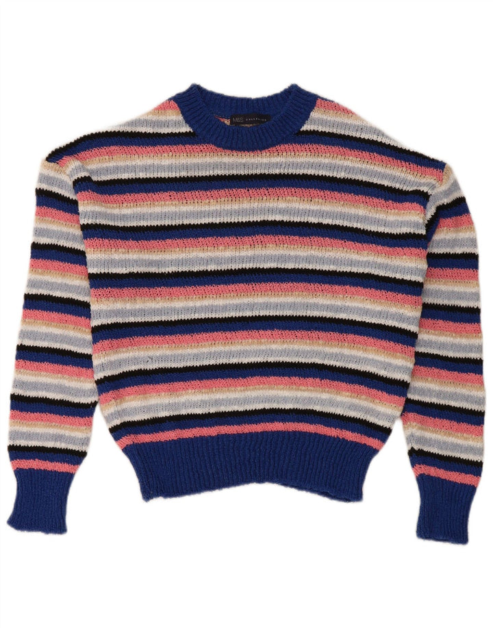 Suéter feminino Marks & Spencer com gola redonda Reino Unido 10 pequeno multicolorido