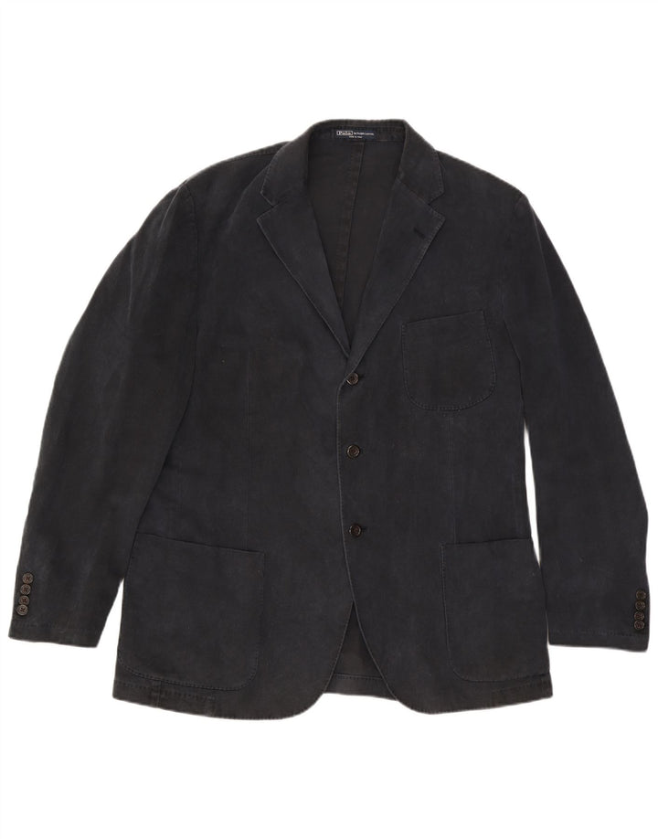 Jaqueta Blazer Masculina Polo Ralph Lauren com 3 Botões IT 54 XL Algodão Preto