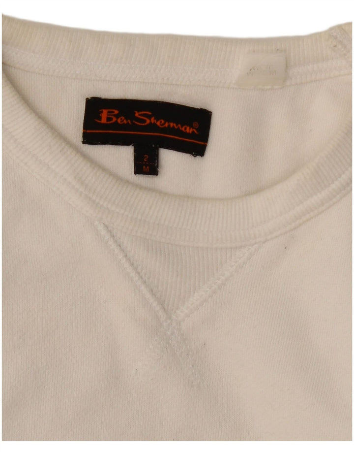 Ben Sherman moletom gráfico masculino jumper médio algodão branco