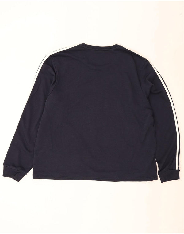 Adidas Mens Moletom Jumper 2XL Algodão Azul Marinho