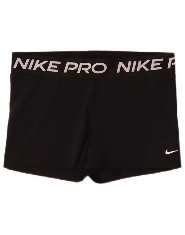 Shorts esportivos gráficos Nike Dri Fit feminino UK 18 XL preto poliéster