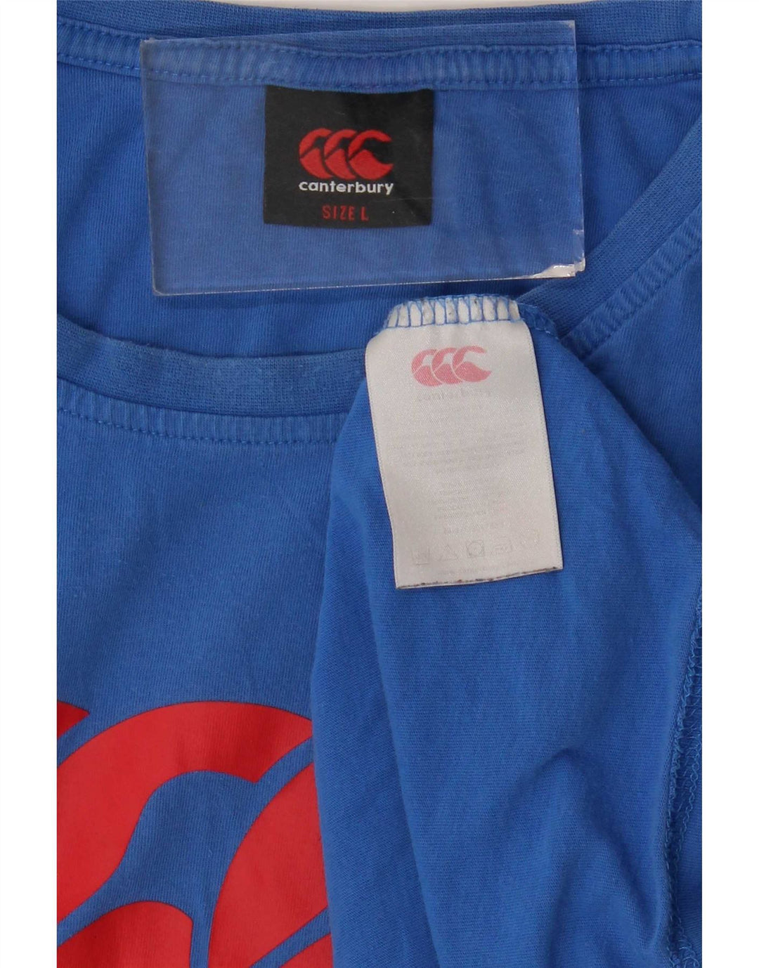 Camiseta gráfica masculina Canterbury Top grande de algodão azul
