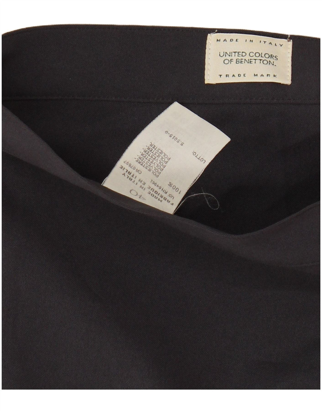 Mini saia feminina Benetton IT 40 pequena W26 azul marinho poliéster