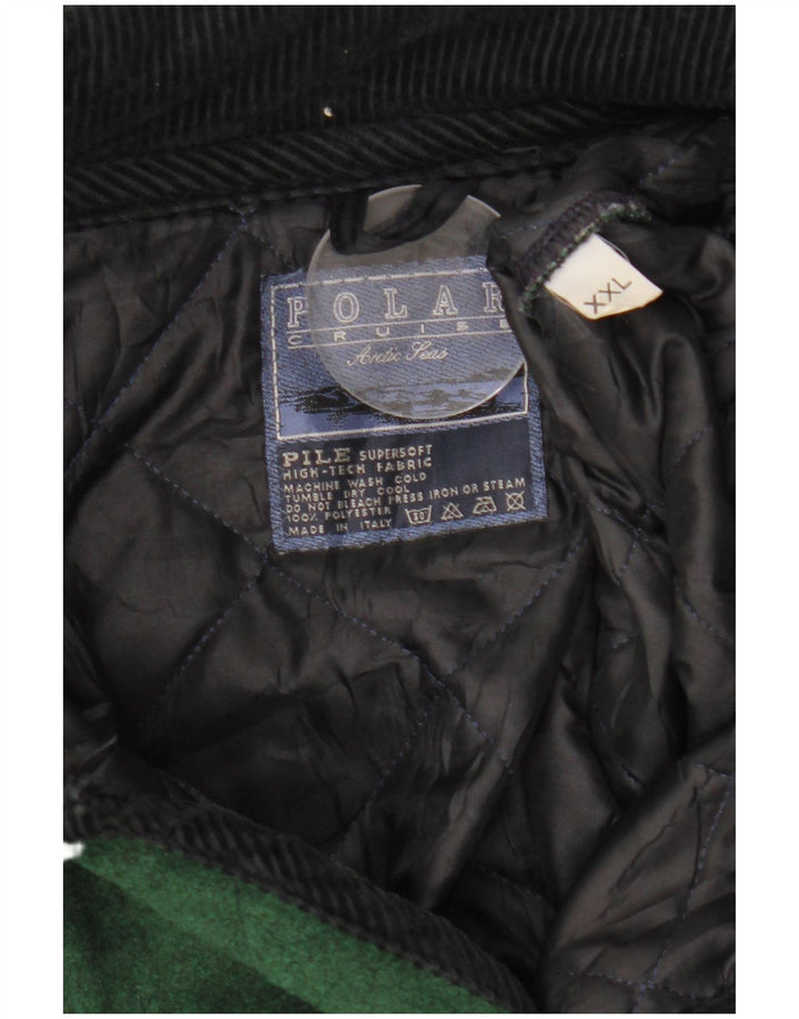 Jaqueta acolchoada masculina vintage UK 44 2XL poliéster verde