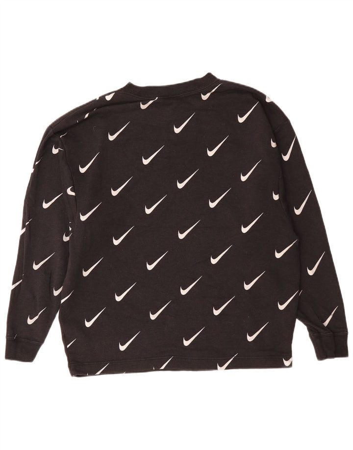 NIKE Mens Graphic Moletom Jumper XS Algodão Preto