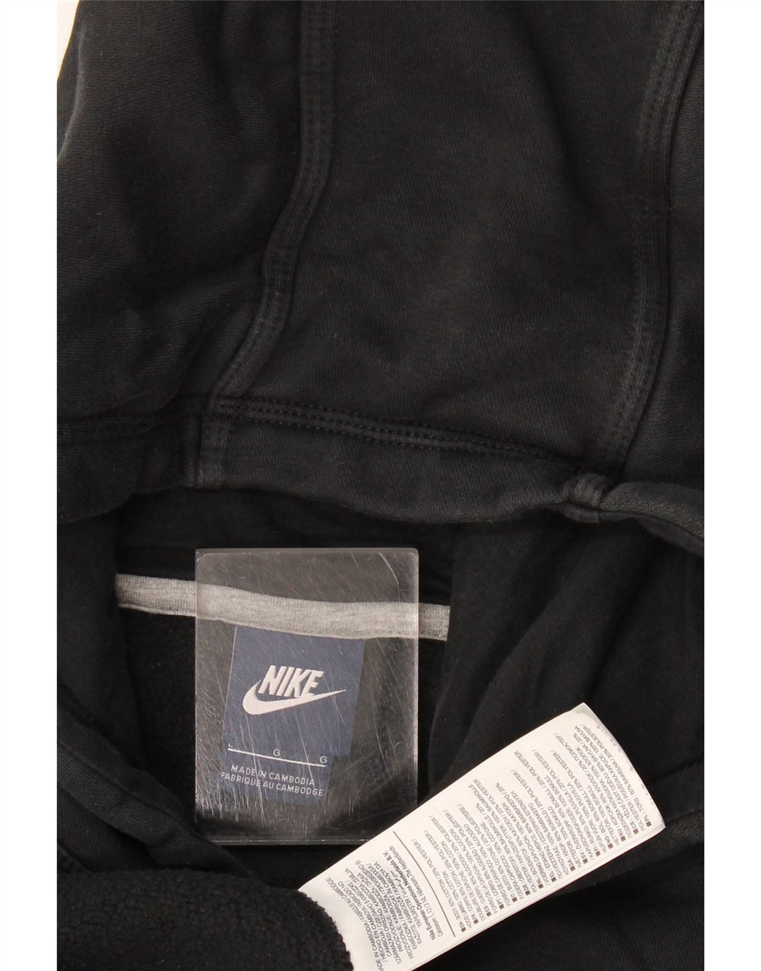 Nike Mens Hoodie Jumper Grande Algodão Preto
