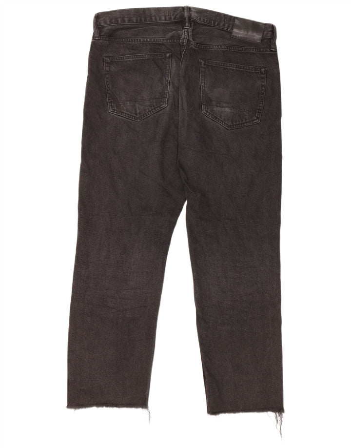 ALL SAINTS Mens Sid Straight Jeans W32 L26 Algodão Preto