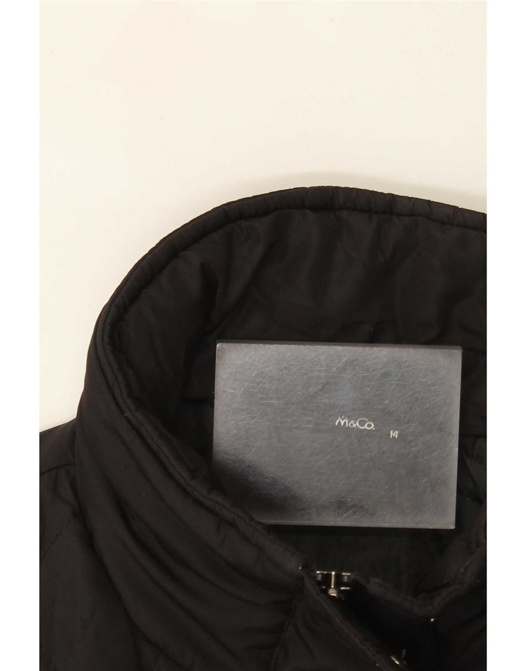 Sobretudo acolchoado feminino M&Co UK 14 grande preto