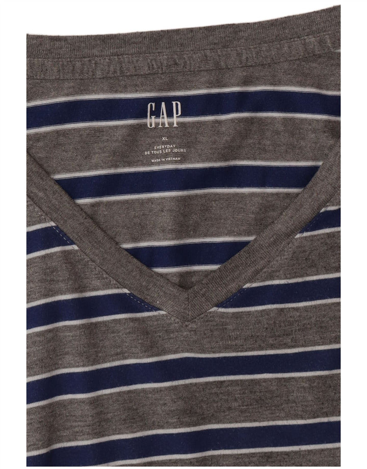 Camiseta masculina GAP Top XL listrada cinza