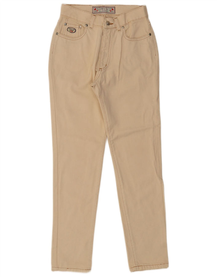 Calça jeans feminina Onyx Slim W29 L29 algodão bege