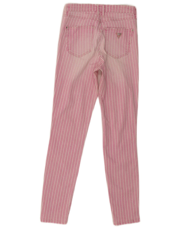 Guess Jeans skinny feminino W27 L28 algodão listrado rosa