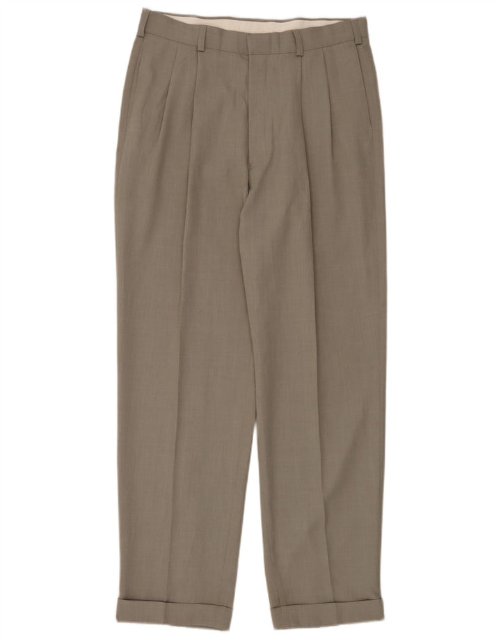 Calça casual masculina Marks & Spencer com pegged W34 L33 poliéster verde